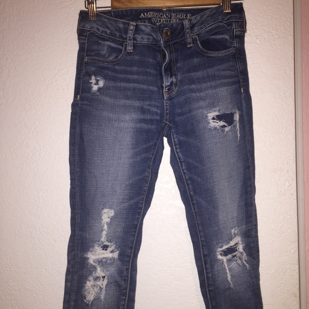 American Eagle jeans with holes size 4